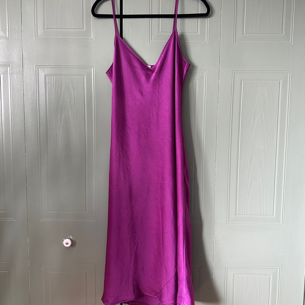Aritzia Wilfred Purple Slip Midi Dress